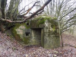 Ligne Maginot - MITTELSMUEHLE - (Blockhaus pour canon) - L'entrée hommes et le créneau de défense arrière.
