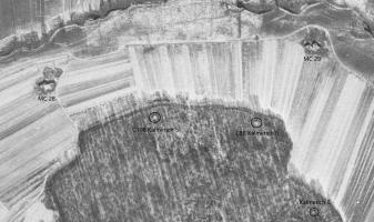 Ligne Maginot - MC28 - MC29 IGN 1963 - Les deux casemates STG MC28, MC29 et la partie nord du bois de Kalmerich