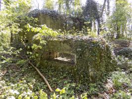 Ligne Maginot - 82BIS - LA NIVRAGNE NORD - (Blockhaus pour canon) - Face gauche/l'arrière et mur externe avec créneau Hotchkiss