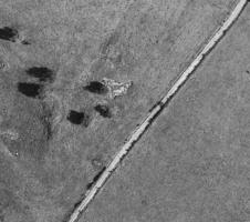 Ligne Maginot - 105 - PEPINIERE CREPLET - (Blockhaus lourd type STG / STG-FCR - Double) - Etat en 1964.
La position des ombres montre bien que la partie bétonnée est en creux par rapport au sol environnant, accréditant la thèse du radier seul.