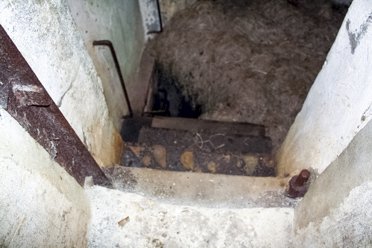 Ligne Maginot - GUEBENHOUSE 2 - (Blockhaus pour canon) - Attention au puits en bas des escaliers 