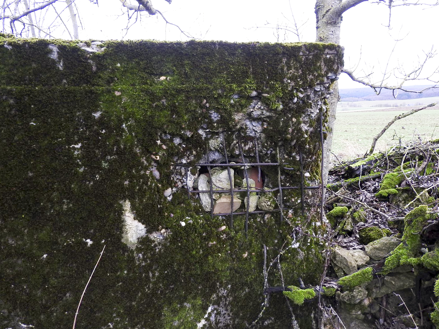Ligne Maginot - HILLEN EST - (Blockhaus pour arme infanterie) - L'impact de tir sur le côté gauche.