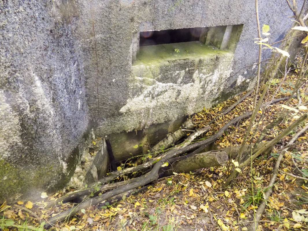 Ligne Maginot - 201 - LA NIVRAGNE OUEST - (Blockhaus pour canon) - Face frontale créneau AC et le puits sous le créneau