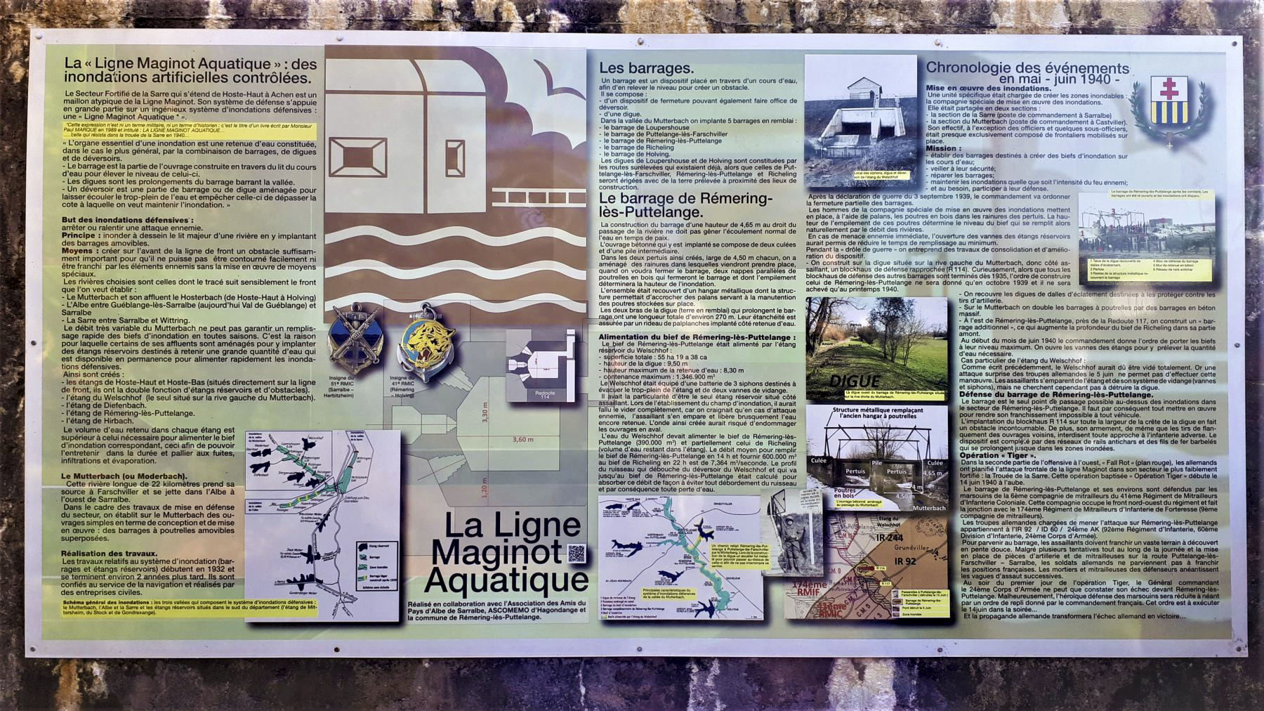 Ligne Maginot - DIGUE DE REMERING 1 - R114 - (Blockhaus pour arme infanterie) - Panneau 'La ligne Maginot aquatique' - Gregory Fuchs