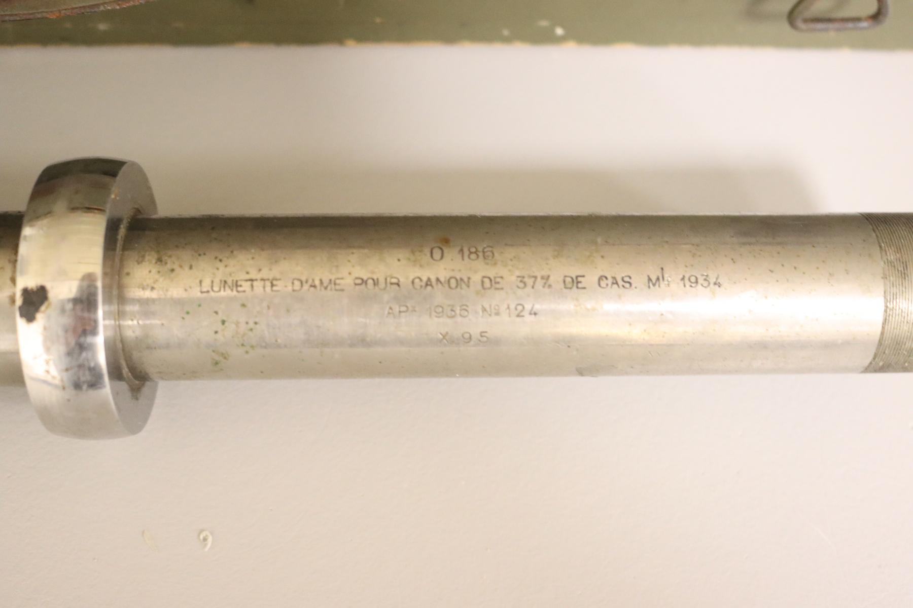Ligne Maginot - Lunette d'âme O.186 - Zoom sur le marquage de lunette