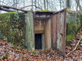 Ligne Maginot - 21M - (Chambre de coupure) - Accès à la chambre de coupure, porte métallique extérieure. (type B2, accès de plain pied)