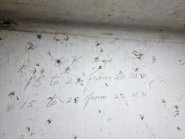 Ligne Maginot - 21M - (Chambre de coupure) - D'étonnantes inscriptions en anglais. Tentative d'utilisation du réseau téléphonique par les américains ?