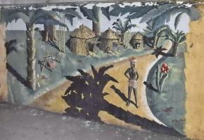 Ligne Maginot - GUENTRANGE (FESTE DE) - (Ouvrage d'artillerie) - Caserne Sud
Fresque de 'H.Bouillot (?)  1-1940'
