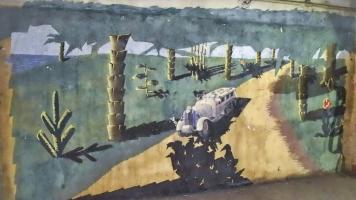 Ligne Maginot - GUENTRANGE (FESTE DE) - (Ouvrage d'artillerie) - Caserne Sud
Fresque de 'H.Bouillot (?)  1-1940'