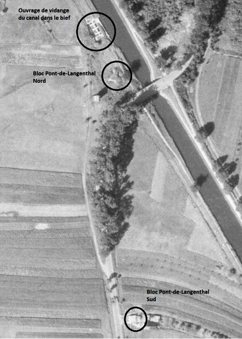 Ligne Maginot - DIGUE DE SARRALBE (VANNES DE VIDANGE) - (Inondation défensive) -  - IGN - Géoportail 1946