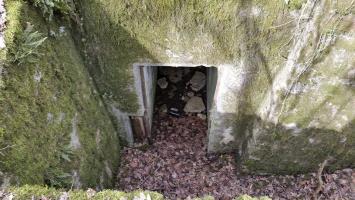 Ligne Maginot - Chambre de coupure X54 - La porte d'accès à la chambre de coupure vue du haut de la tranchée d'accès