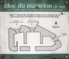 Ligne Maginot - A7 - LE MAMELON OUEST - (Blockhaus pour canon) - Plaque explicative  fixée sur le mur du blockhaus.