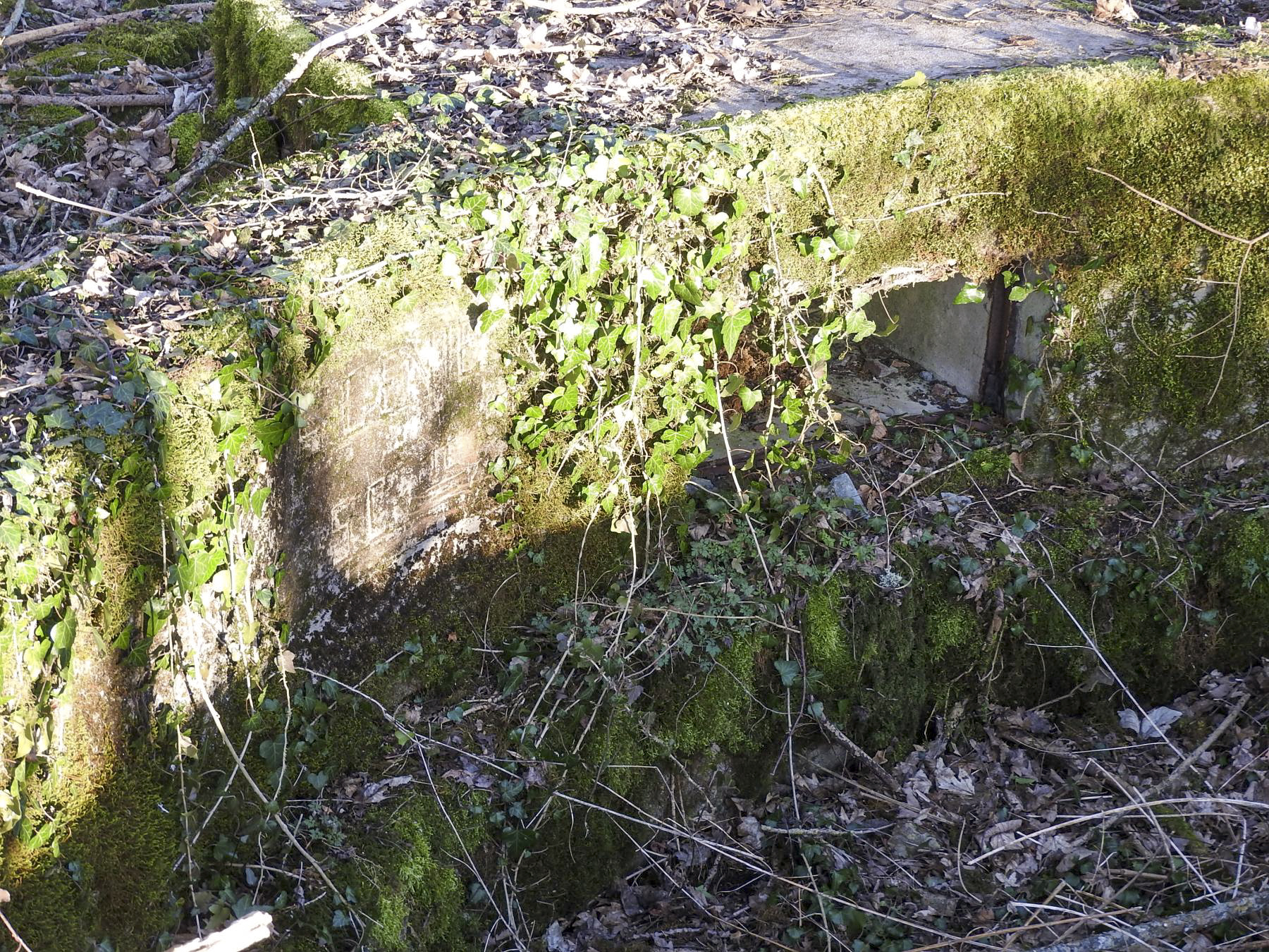 Ligne Maginot - BC1 - HOCHGERICHT - (Cuve pour canon) - La niche à munitions avec à côté le cartouche du 6° Génie.