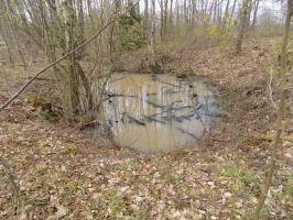 Ligne Maginot - FREUDENBERG - (Casemate d'infanterie) - Un des nombreux impact du bombardement de 1944 autour de la casemate
