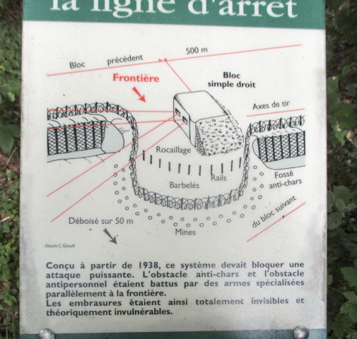 Ligne Maginot - A26-A - FONTAINE OUEST - (Blockhaus pour canon) - Plaque explicative apposée à proximité du blockhaus.