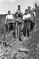 Ligne Maginot - HOCHWALD - (Ouvrage d'artillerie) - Travaux extérieurs
Mise en place d'un réseau de barbelés