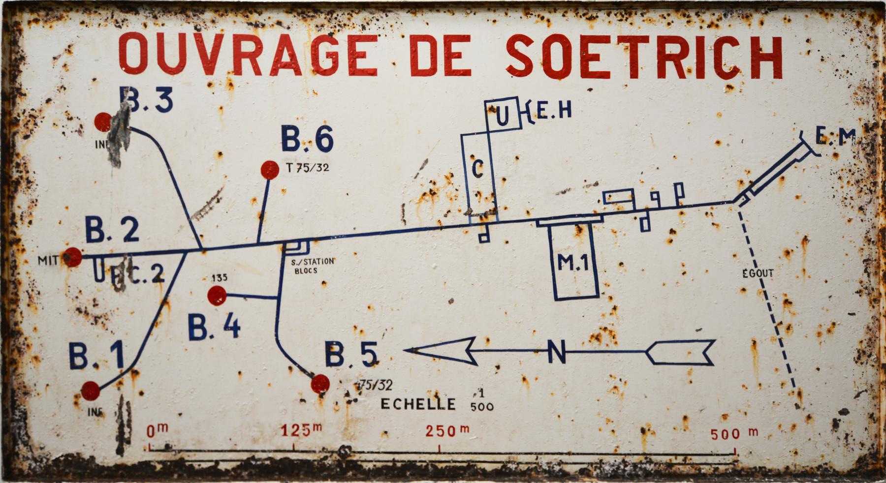Ligne Maginot - SOETRICH - A11 - (Ouvrage d'artillerie) - Entrée munitions
Le plan de l'ouvrage, initialement disposé dans l'entrée munitions - Pascal Lambert