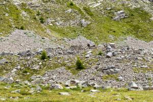 Ligne Maginot - L'ESCUZIER Sud (PA) (Divers) - Deux cuves pour arme d'infanterie dans l'éboulis. La structure se situe aux coordonnées suivantes : 44°18'14.80'N, 6°47'38.32'E.