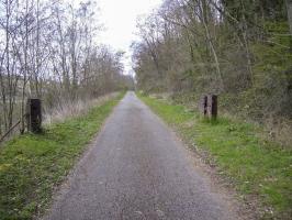 Ligne Maginot - 20 - (Barrage de Route) - Vu de France : pivot à droite, pilier d'ancrage à gauche
