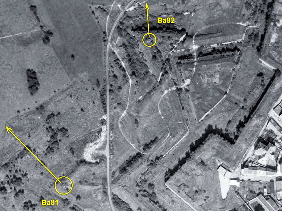 Ligne Maginot - BA81 - ROCROI OUEST 1 - (Blockhaus pour canon) - Blockhaus Ba81 et Ba82 en 1963 - IGN - Géoportail 1963