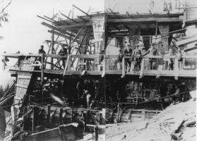 Ligne Maginot - HOCHWALD C4 - (Casemate d'infanterie - Double) - Photo du chantier de construction de la casemate (entreprise Dietsch)