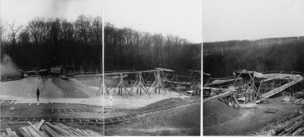 Ligne Maginot - SCHMELTZBACH EST - (Casemate d'infanterie - Double) - Chantier de construction (Entreprise Dietsch)
Organisation du chantier de bétonnage 
Mars 1930