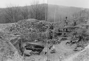 Ligne Maginot - SCHMELTZBACH EST - (Casemate d'infanterie - Double) - Chantier de construction (Entreprise Dietsch)
La fouille de la casemate
