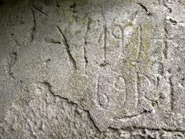 Ligne Maginot - LE 75 3 - (Blockhaus pour arme infanterie) - Inscriptions sur l'avant du blockhaus au dessus de l'entrée