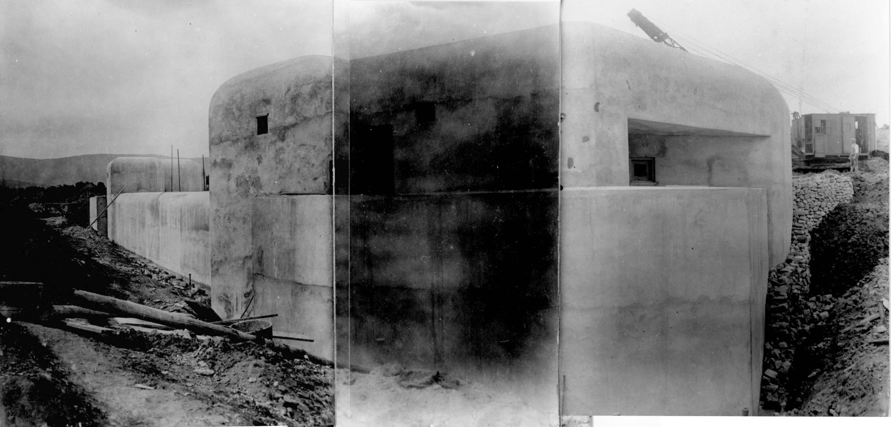 Ligne Maginot - BREITENACKER NORD et SUD - (Casemate d'infanterie - Simple) - Chantier de construction
Entreprise Dietsch
Vue d'ensemble des deux casemates et de la galerie de communication - Inconnu