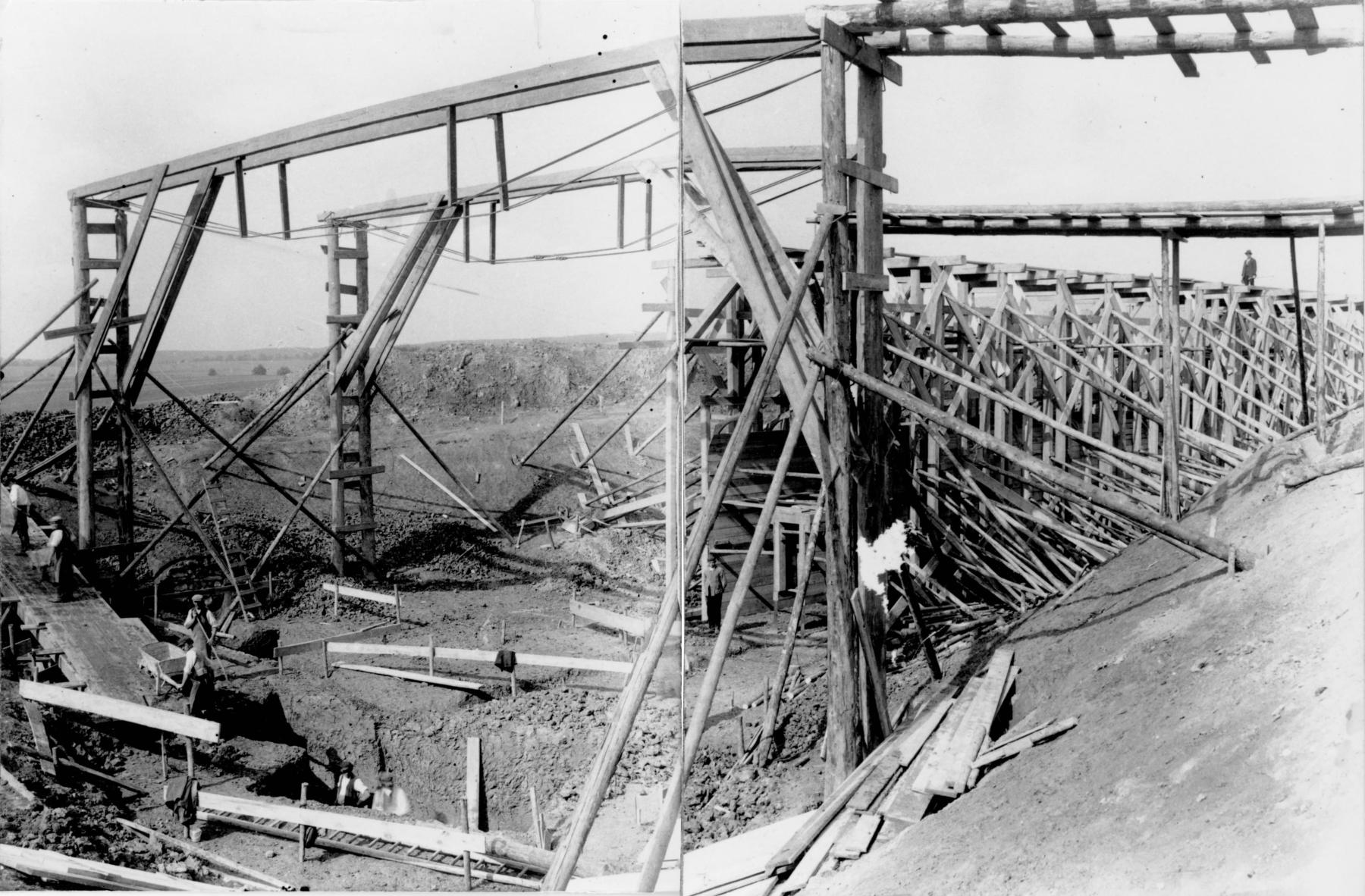 Ligne Maginot - DRACHENBRONN NORD OUEST - (Casemate d'infanterie - Simple) - Photo prise lors du chantier de construction de la tranche de travaux III (entreprise Dietsch) - Inconnu
