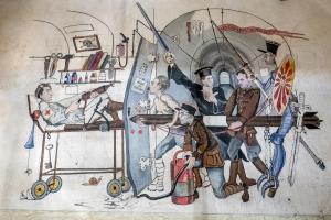 Ligne Maginot - BOUSSE - A24 - (Ouvrage d'infanterie) - 'Quelque part sous la Ligne Maginot' peint par le Lt Roger GENDRE dans la popote des officiers