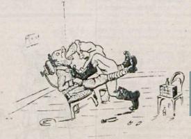 Ligne Maginot - BOUSSE - A24 - (Ouvrage d'infanterie) - La peinture du Lt Gendre montrant le médecin auxiliaire Caron malmenant Gendre est inspirée de ce dessin publié dans le journal Cambronne du 146° RIF