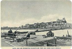 Ligne Maginot - 31/1 - PONT DE BATEAUX DE NEUF BRISACH - (Casemate d'infanterie - Double) - Photo de la propagande allemande  
'Photo de la ligne Maginot vaincue sur le Rhin prés de Neuf Brisach'