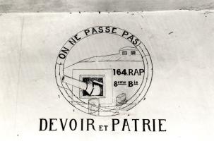 Ligne Maginot - LE TRUC - (Position d'artillerie préparée) - Peinture murale dans le casernement extérieur