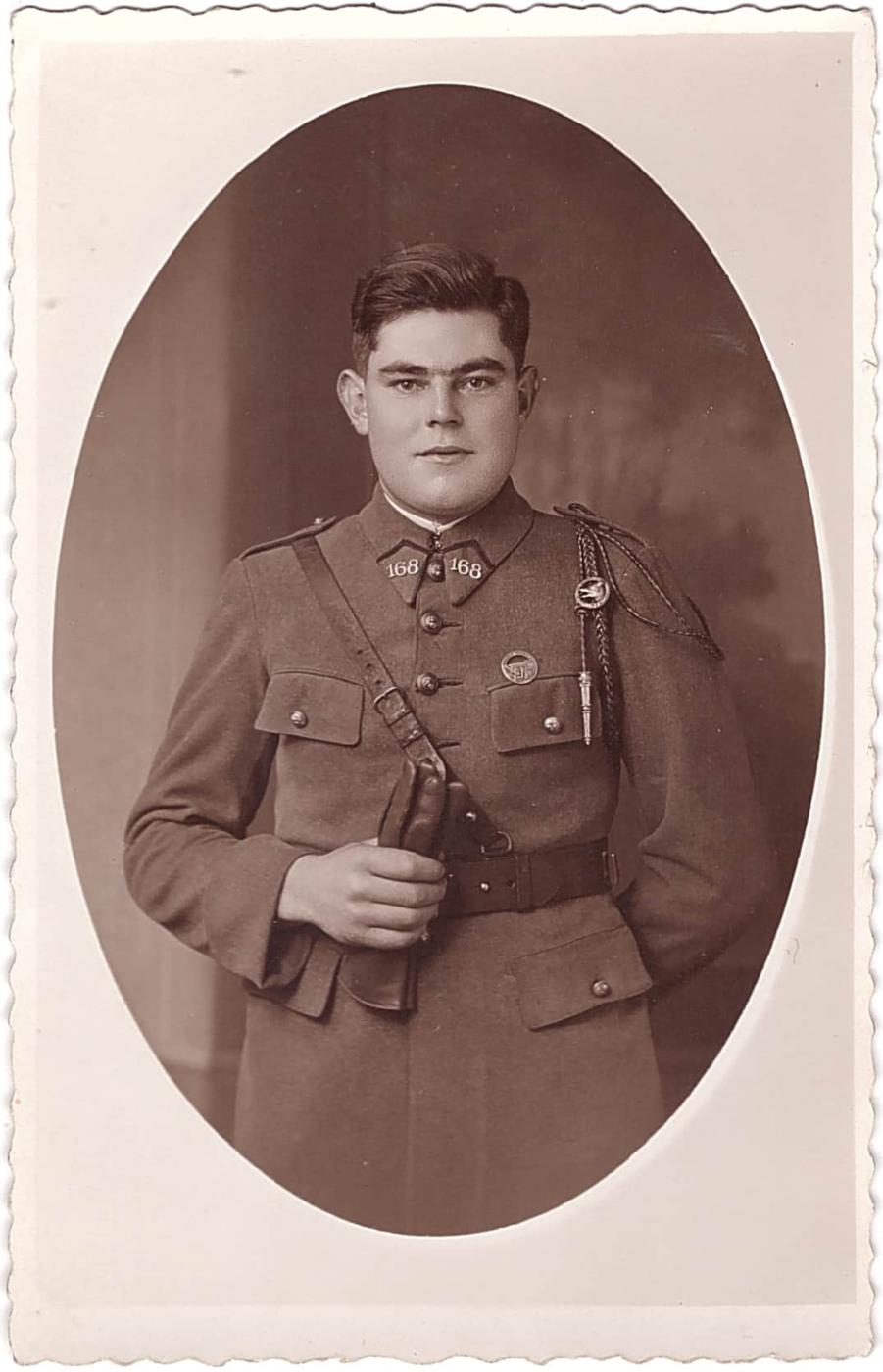 Ligne Maginot - 168° Régiment d'Infanterie de Forteresse (168° RIF) - Photo traditionnelle d'un soldat du 168° RIF