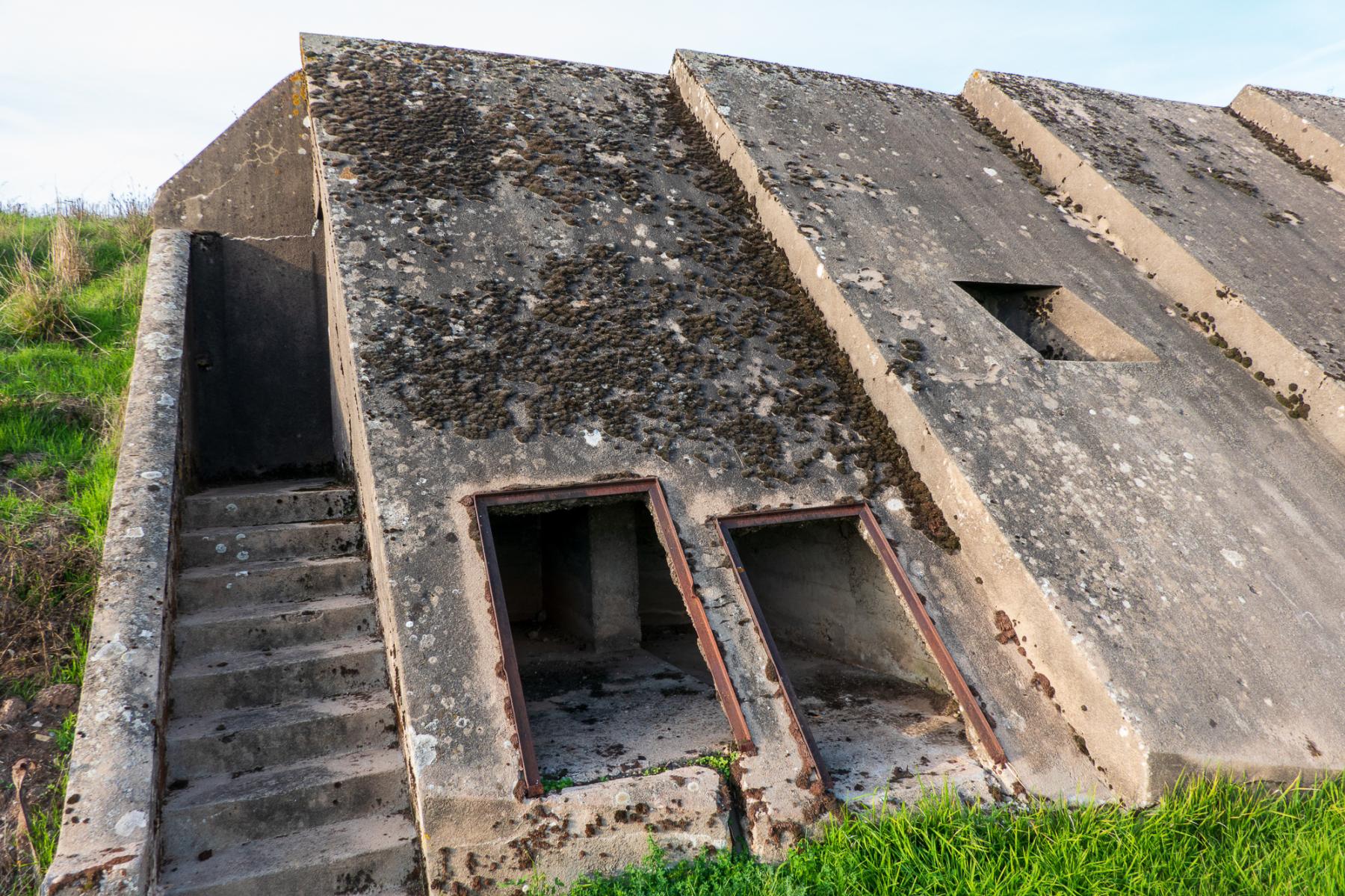 Ligne Maginot - BOVENBERG - BCA2 - (Casemate d'artillerie) - L'escalier mène aux latrines.
Noter les niches pour le stockage des mines - Michel Teiten