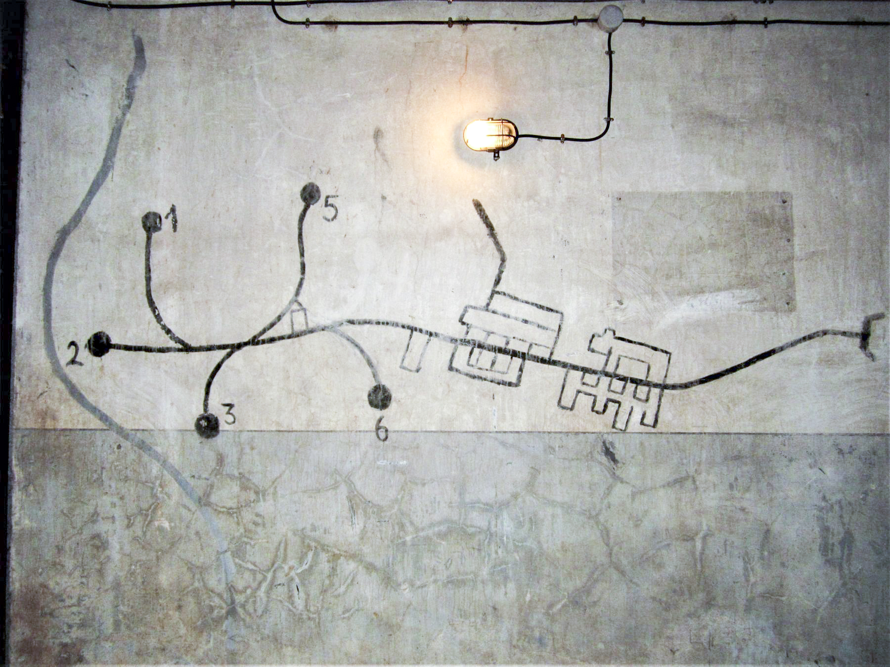Ligne Maginot - MICHELSBERG - A22 - (Ouvrage d'artillerie) - Entrée mixte
Plan de l'ouvrage peint par les allemands à destination des 'touristes' - Gregory Fuchs