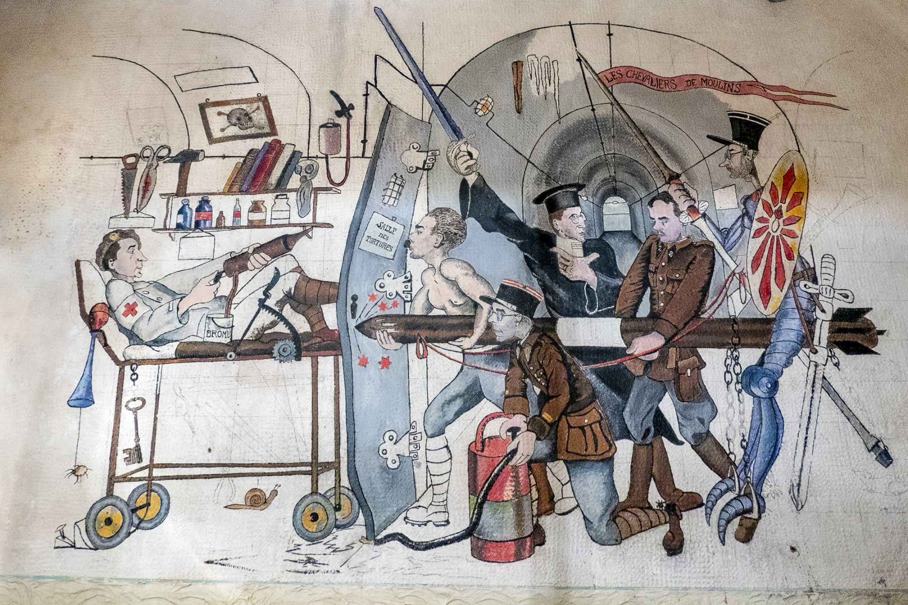 Ligne Maginot - BOUSSE - A24 - (Ouvrage d'infanterie) - 'Quelque part sous la Ligne Maginot' peint par le Lt Roger GENDRE dans la popote des officiers - Michel Teiten