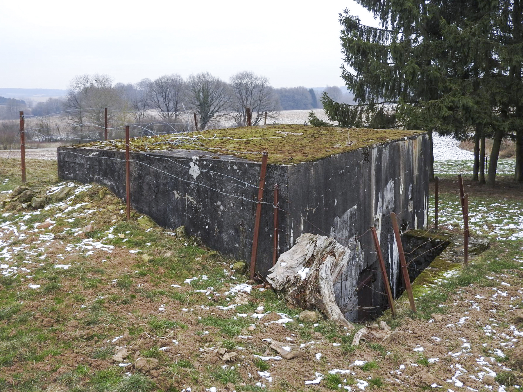 Ligne Maginot - KUHFELDER 2 - (Blockhaus pour arme infanterie) - La façade arrière du blockhaus et l'entrée. - STENGER Mathieu