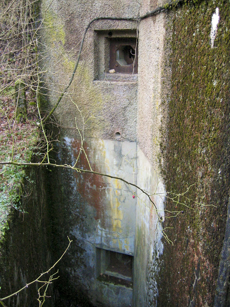 Ligne Maginot - GROS BOIS - X1 (QUARTIER LUDELANGE - I/128°RIF) - (Abri) - Créneaux FM de gauche. Noter les restes de camouflage