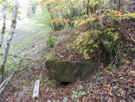 Ligne Maginot - HESTROFF NORD 6 - (Blockhaus pour canon) - La façade arrière avec l'entrée remblayée.
