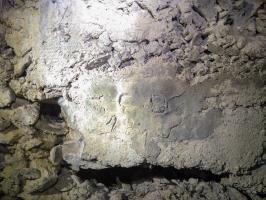 Ligne Maginot - LA BEOLE (BE) - (Ouvrage d'infanterie) - Un tag dans le béton, dur a lire ...