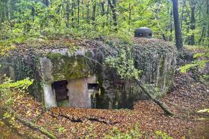 Ligne Maginot - BOIS DE KLANG - X24 (QUARTIER KLANG - III/164° RIF) - (Abri) - Entrée droite
Avec antenne radio, fossé diamant et cloche GFM