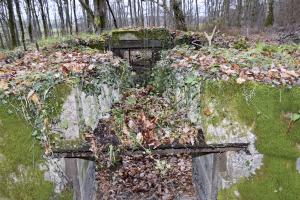 Ligne Maginot - CB224 - BOIS DE CATTENOM 06 - (Blockhaus pour canon) - Vue extérieur du créneau de défense rapprochée.