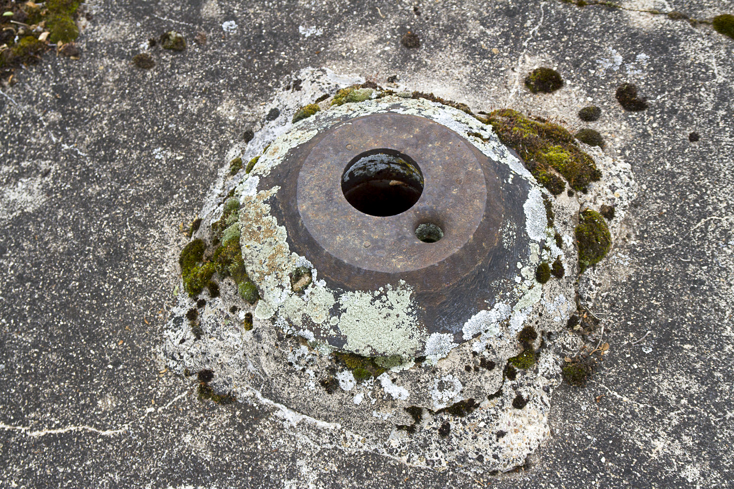 Ligne Maginot - CB13 - (Blockhaus pour canon) - Orifice pour périscope sur la dalle du blockhaus