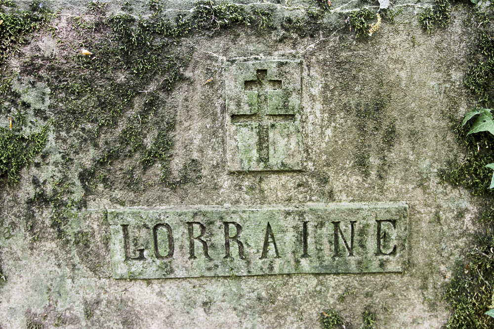 Ligne Maginot - CB117-C - OBERHEIDE 03 - (Blockhaus pour arme infanterie) - Gros plan de la Croix de Lorraine au-dessus de l'entrée - Michel Teiten