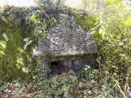 Ligne Maginot - BB59-C - BOIS DE L'HERMITAGE SUD - (Blockhaus pour arme infanterie) - Face droite, créneau gauche.
Noter le béton 'travaillé'