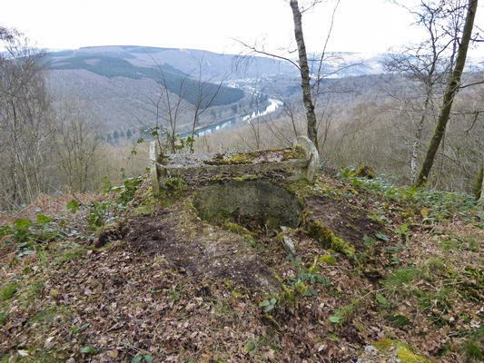 Ligne Maginot - BB53-C - BOIS DE ROMA OUEST - (Cuve pour arme d'infanterie) - Noter la vue magnifique vers Monthermé et les boucles de la Meuse.