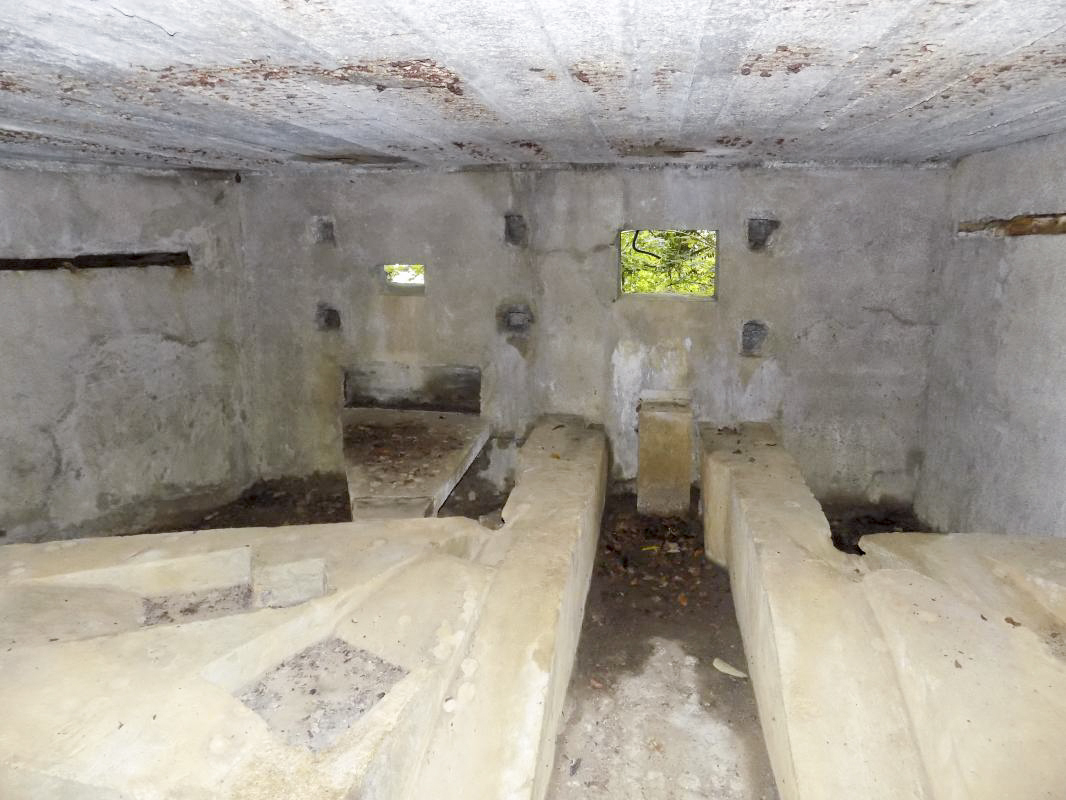 Ligne Maginot - BB82-C - LE HETRE - (Blockhaus pour canon) - Face droite, créneaux Hotchkiss et  AC