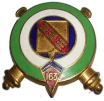 Ligne Maginot - 163° Régiment d'Artillerie de Position (163° RAP) - Premier insigne du 163° RAP